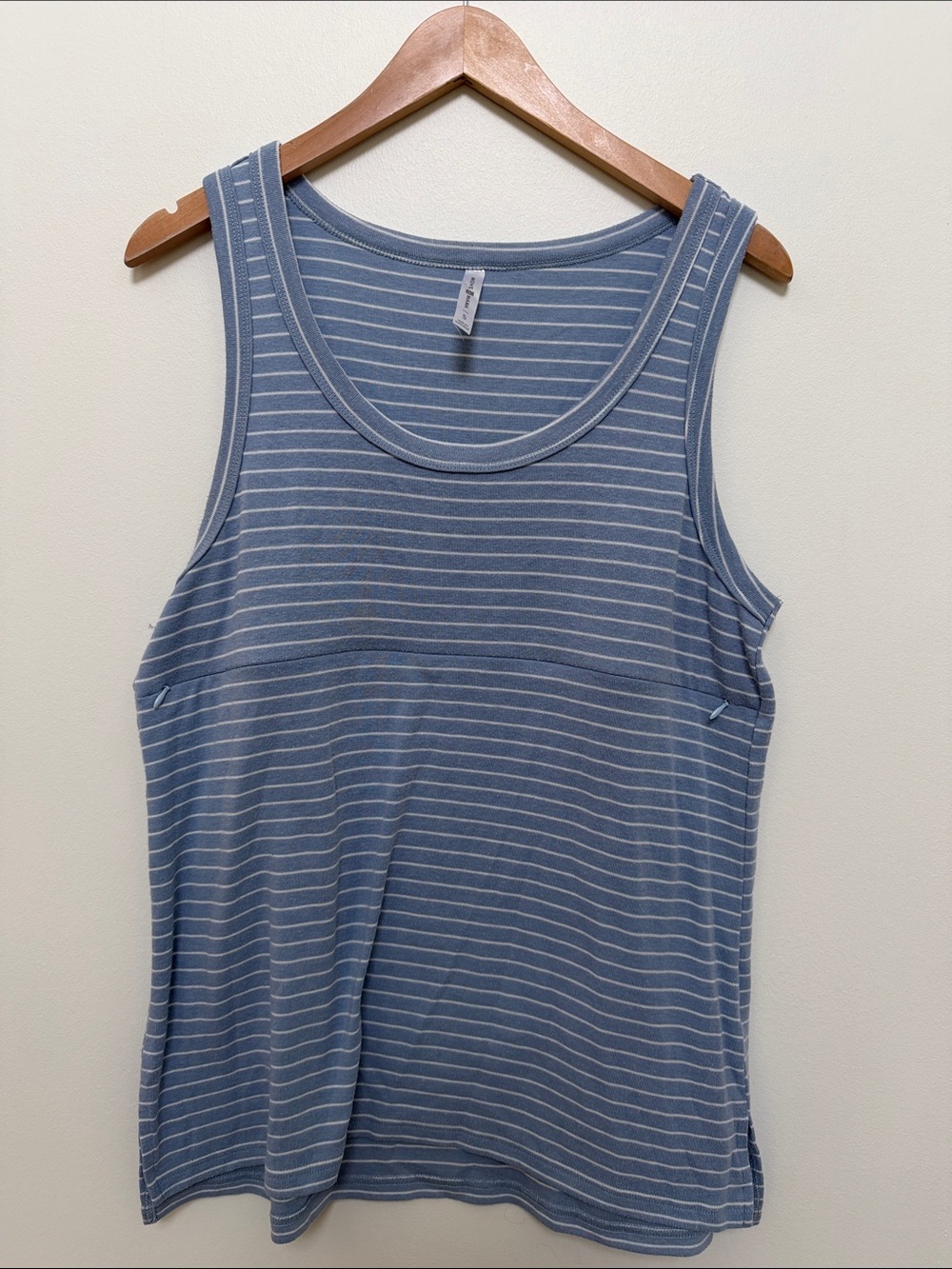 Striped Light Blue Scoop Neck Tank Top